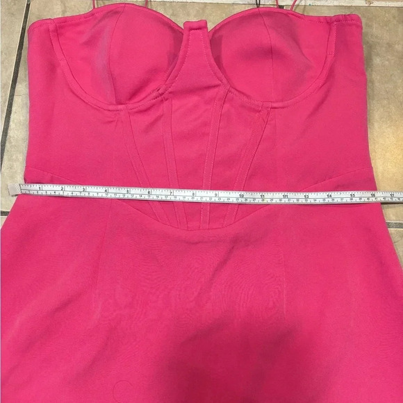 NWT Pretty Little Things Hot Pink Corset Bodycon Dress Size 10 - Picture 6 of 9